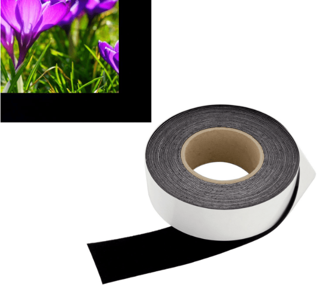 MOYISHI 2 in x 30 ft Vibrancy Enhancing Projector Screen Felt Tape