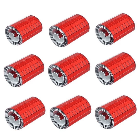 MOYISHI 3600 Pieces Mini Square Self Adhesive Mirrors Mosaic Tiles for Disco Ball and DIY Craft Decoration 9 Sheets, 5 x 5 mm (Red)