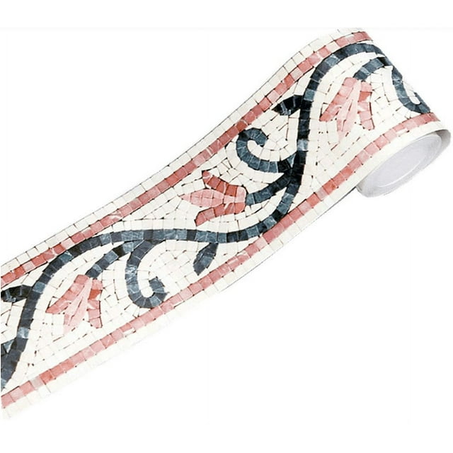 MOYISHI 3D Mosaic Embossed Wallpaper Border Floral Wall Border Paper