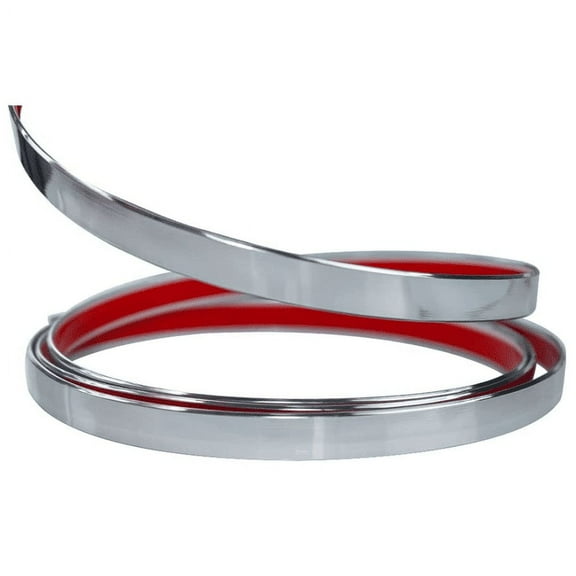 MOYISHI Flexible Molding Trim Self-adhesive, Metal Wall Trim Trim for Wall/mirror/furniture/door/closet/Home Decor,0.7 "x 10 ', silver