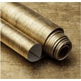 thumbnail image 1 of MOYISHI Gold Peel and Stick Wallpaper (15.7" x 118", 2 Pack, Gold) Removable Textured Metallic Contact Paper for Cabinets Bookshelf Drawer Table Upcycling Furniture, 1 of 6