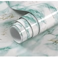 thumbnail image 1 of MOYISHI Green Marble Contact Paper 15.7 x 308.7 Inches Peel and Stick Wallpaper Vinyl Film Self Adhesive Removable Waterproof Wall Paper for Countertop Cabinet Kitchen Furniture Shelf Liner, 1 of 6