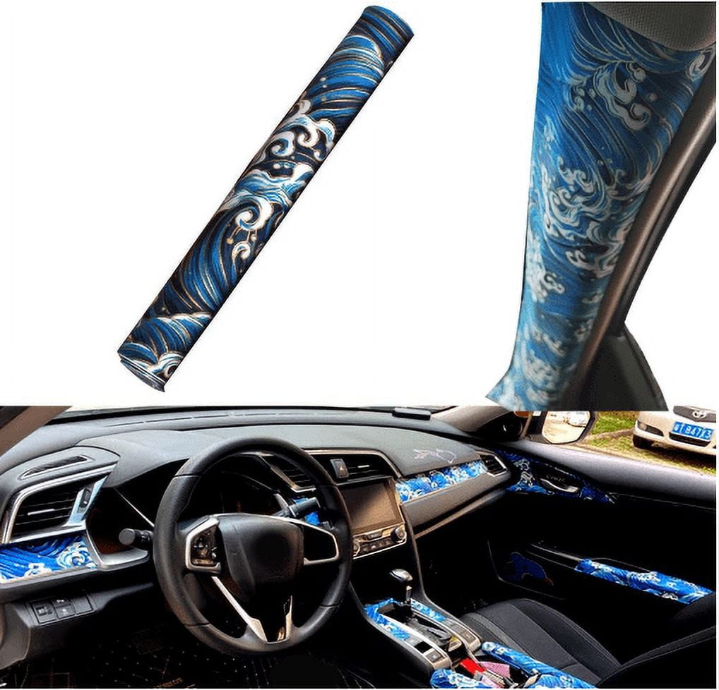 MOYISHI JDM Japanese Style Cotton Bronzing Automotive Interior Sticker Self-Adhesive Tape with Adhesive and Wind Cloth Car Interior Car Sticker (9.8x57in)