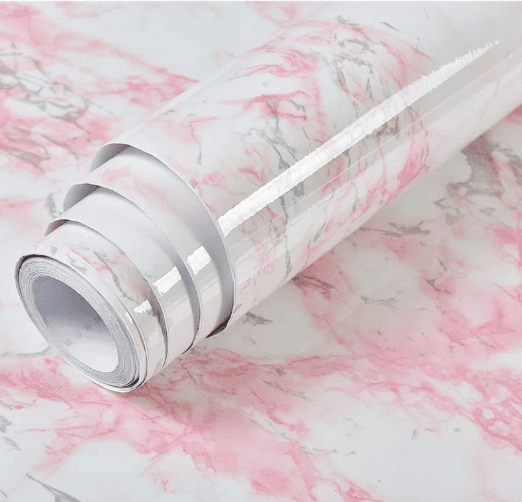 MOYISHI Marble Contact Paper,15.7"x78.7" Pink Marble Wallpaper, Peel and Stick The Wallpaper, Waterproof, Easily Removable.Self-Adhesive Film Wallpaper for Kitchen Countertop and Cabinet Shelf Liner