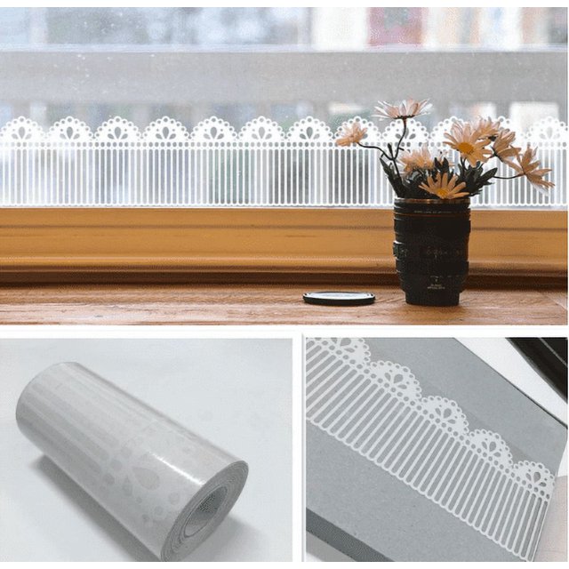 MOYISHI Self Sticking White Lace Transparent Removable Wallpaper Border