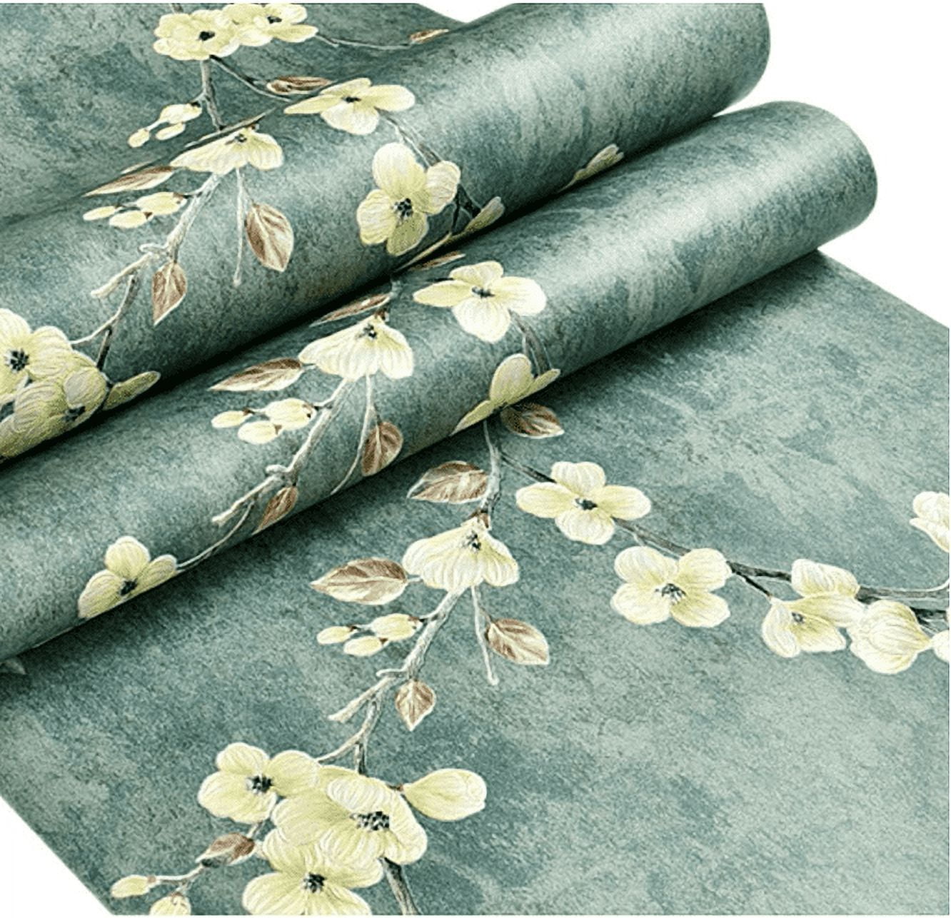 MOYISHI Vintage Rose Paper Peel and Stick Shelf Liner Drawer Locker Sticker Beige 20.8 Inch by