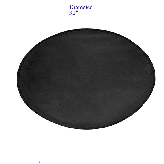 MOYU 11-30Inch Round Flame-Resistant Black Mat – Fire-Protective Pad for Kitchens, Grills, Fireplaces & Camping