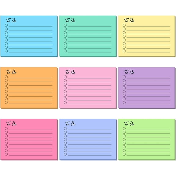 MOZEEDA Lined Sticky Notes, 3x4 Inch, Multicolor, 12 Pads, 504 Count