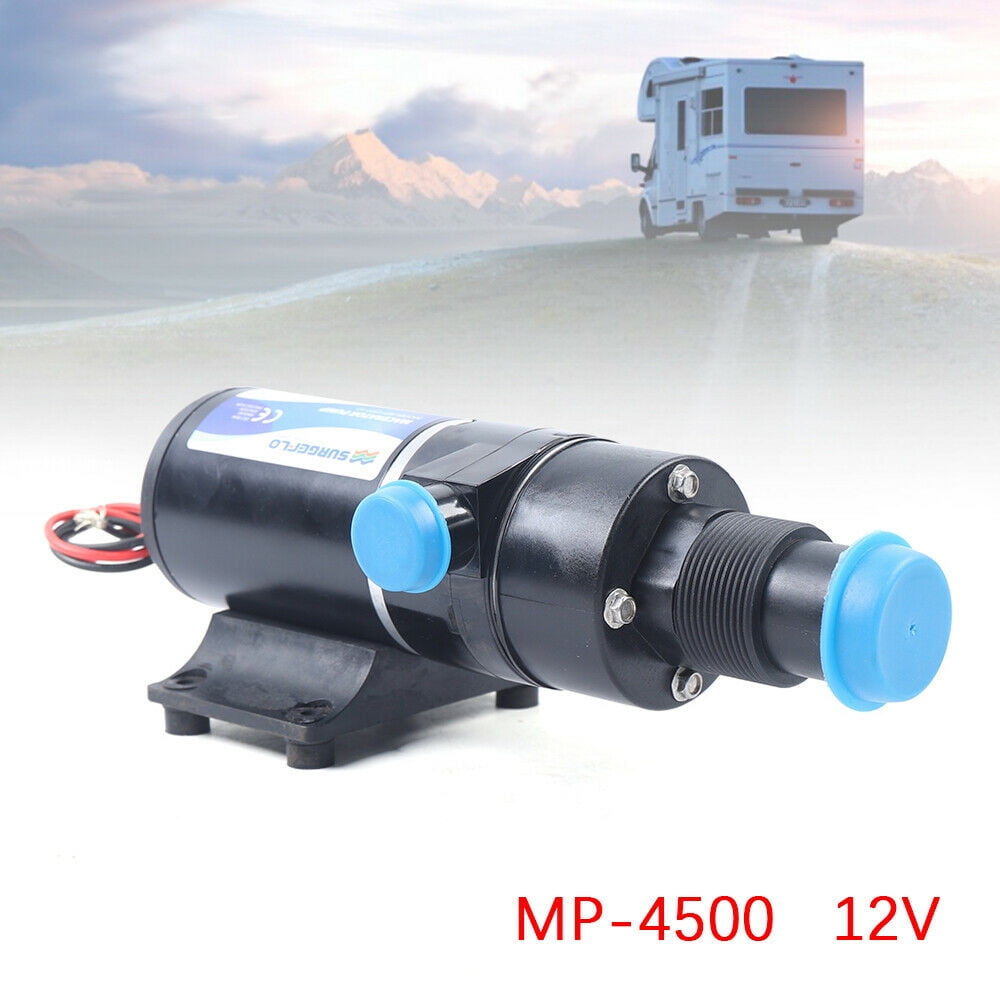 MP-4500 12V Waste Pump Macerator Pump Sewerage Pump Single Suction 6 Open  Impeller double blade Waste Water Pump For Boat Caravan RV Yacht Toilet  45L/minPortable Waste Pump for Toilet Sewerage Water 