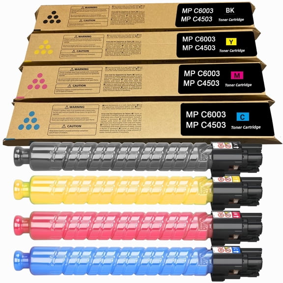 MP C6003 Toner Cartridge Set Compatible 841849 841852 841851 841850 Toner Replacement for Ricoh Aficio Lanier Savin MP C6003 C4503 C5503 C6004 C4504ex C6004ex Series Printer(4-Pack)