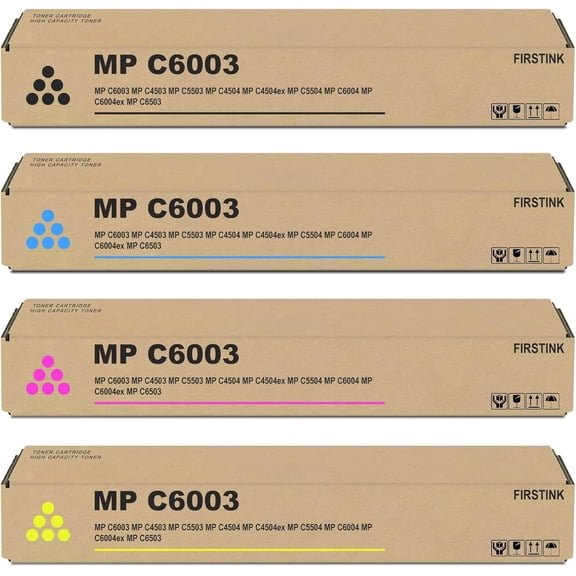 MP C6003 Toner Cartridges High Yield 841849 841851 841852 841850 Toner Compatible for Ricoh Aficio MP C6003 MP C4503 MP C5503 MP C4504 MP C4504ex MP C5504 MP C6004 MP C6004ex MP C6503 Printer Toner