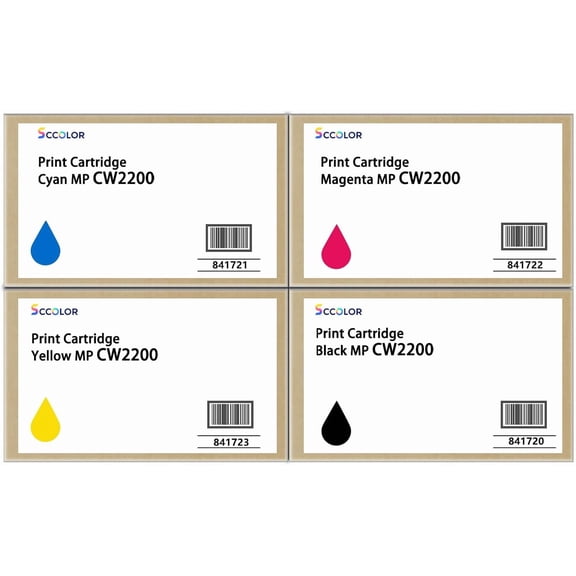 MP CW2200 Ink Cartridge 841720 841721 841722 841723 CW2200 Ink Compatible Replacement for Ricoh MP-CW1200 2000 2200 Gestetner MP CW2200 Lanier MP CW2200 CW2201sp Savin MP CW2200 CW2201sp Printer Ink