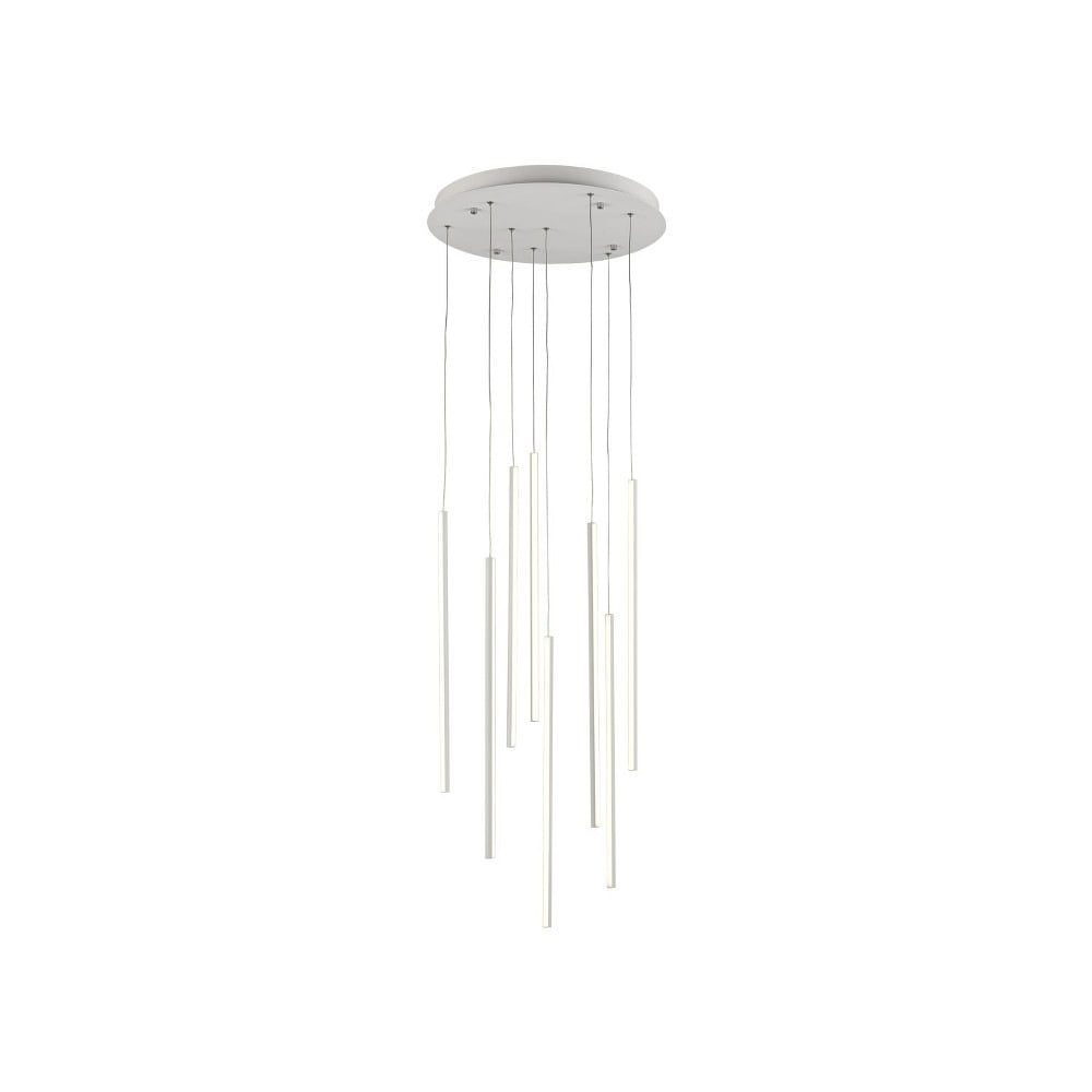 White Aluminum LED Cluster Pendant Light, 21.63" Tall