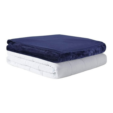 MP2 Glacier Weighted Blanket Reversible Cooling & Warm Cover for Hot and Cold Sleepers, 60"x80" 20lbs, Navy