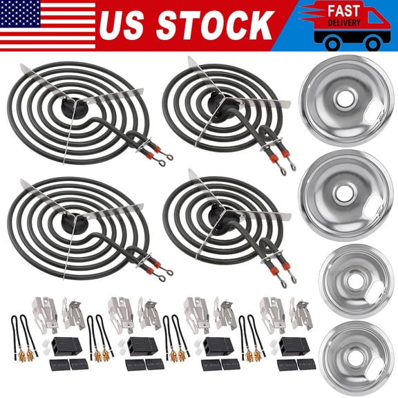 MP22YA Range Burner Element Set w/ 4 (330031) Surface Element & 4 x Drip Pans