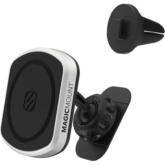 MP2DVM MagicMount Pro2 Magnetic Cell Phone Holder, Adhesive Car Dashboard Mount with Removable Vent Clip, Hands-Free Phone Stand Compatible with MagSafe, iPhone 16/15/14/13/12 Series and More