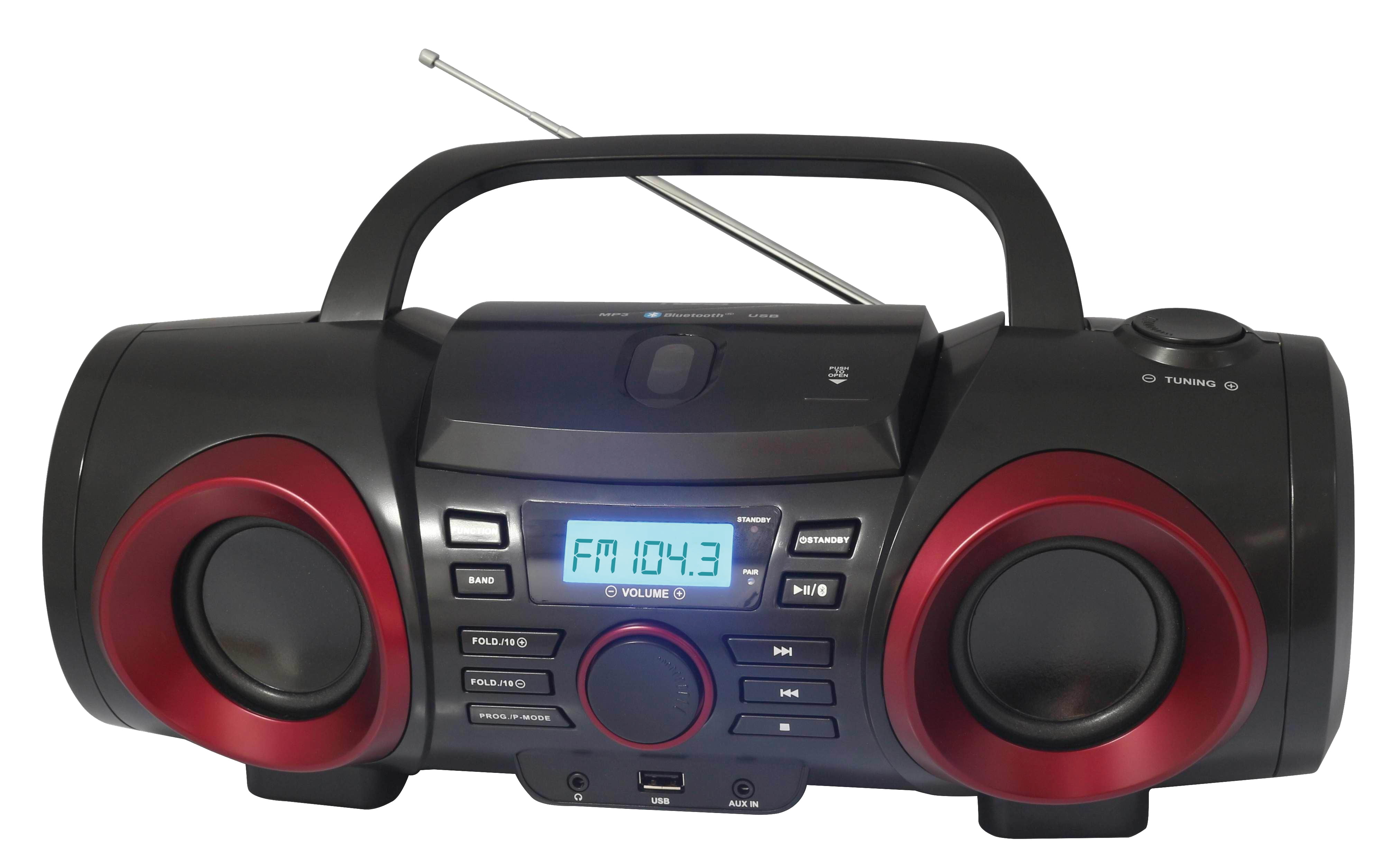 HamiltonBuhl AudioStar Boombox Radio, CD, USB, Cassette Player with Tape  and CD to MP3 Converter