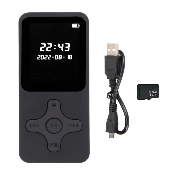 MP3 MP4 Player Bluetooth 5.0 Ultra Thin Digital LCD 1.77 Inch Screen HD Speaker FM Radio Portable HiFi Music Player With 32G Memory Card