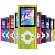 MP3/MP4 Portable Player,1.8 Inch LCD Screen,Max Support 64GB,Green