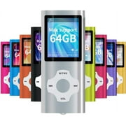 MP3/MP4 Portable Player,1.8 Inch LCD Screen,Max Support 64GB,Silver
