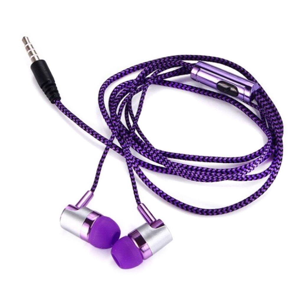 Headset Braided Cord Earbuds PORTRONICS EAR In-Ear Wired Earphones