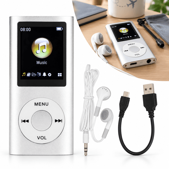 MP3 Music Player,64GB Memory Capacity,8 Hour Battery Life Portable Music Player,Supports MP3,WMA,FLAC,APE,AACOGG and ACELP,White