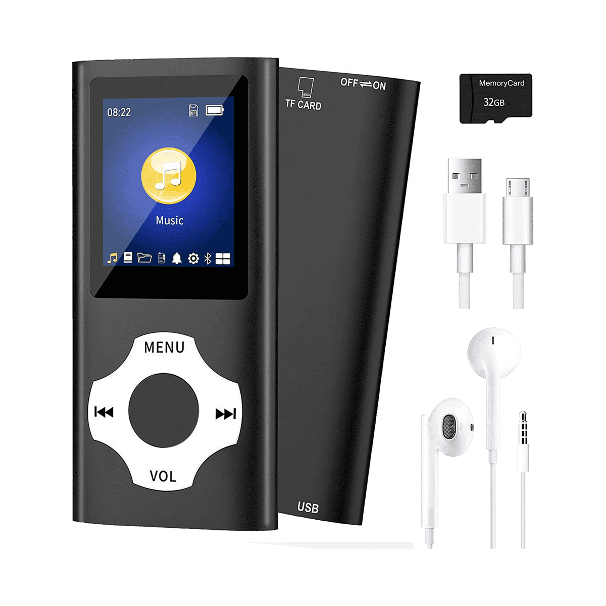 MP3 Music Player with Bluetooth 5.0,Portable HiFi Music Player(Black