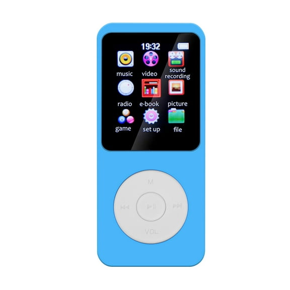 MP3 Player 1.8 in Screen HiFi Lossless Music Player Bluetooth-Compatible5.0 Type-C Portable Music Player Built-in Speaker Support FM Radio E-Book Recording Expanded Up to 128GB (Blue)