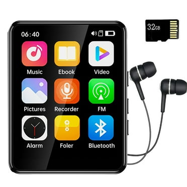MP3 Player Bluetooth 5.3, 32GB Mp3 Music Player with 2.4" Touch Screen, Portable Digital Audio Player with HD Speaker FM Radio, Sports Music Player Recording Support up 128GB Black