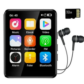 MP3 Player Bluetooth 5.3, 32GB Mp3 Music Player with 2.4" Touch Screen, Portable Digital Audio Player with HD Speaker FM Radio, Sports Music Player Recording Support up 128GB Black