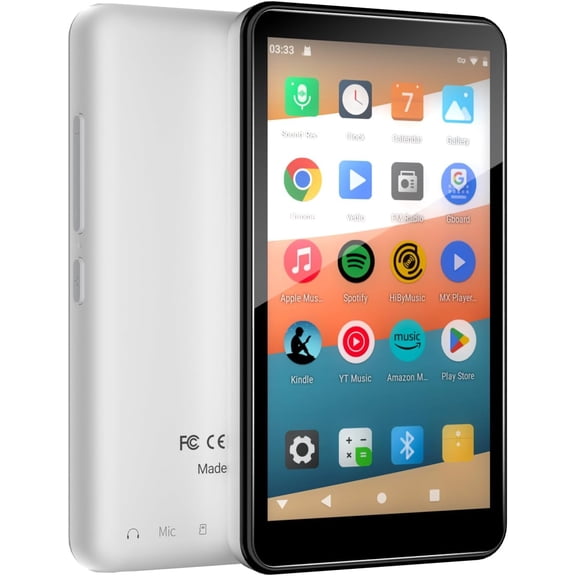 MP3 Player with Bluetooth and WiFi, 144GB Storage & Android OS, 4" Touch Screen, FM Radio, Kids MP3 & MP4 Player with Spotify, Music, and Google Play Store, Portable Media Player (Black)