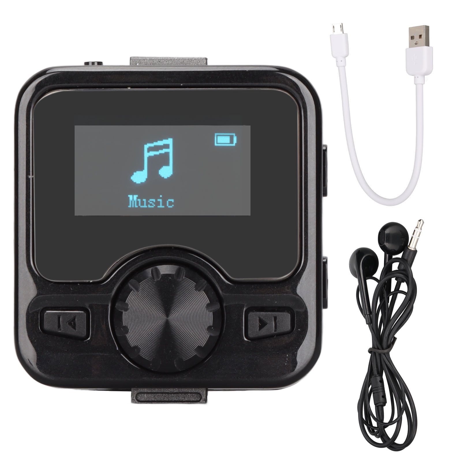 MP3 Player HD Noise Reduction USB Charging Voice Activated Recorder Music Player with FM Radio for Sports Running English and Chinese, BT, Black 16GB