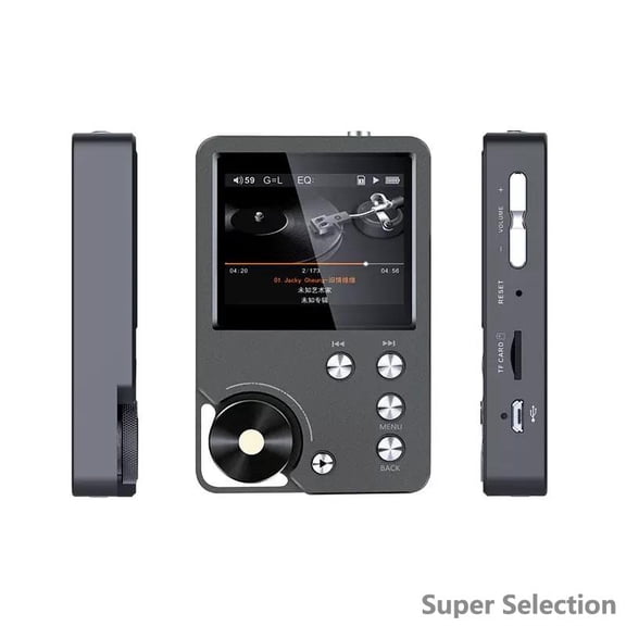 MP3 Player, HiFi Lossless Audio Player With 64GB Card, High Resolution Music Player For FLAC, DSD, 20+ Hours Playback, Portable With 2.0" Screen, Expandable To 256GB