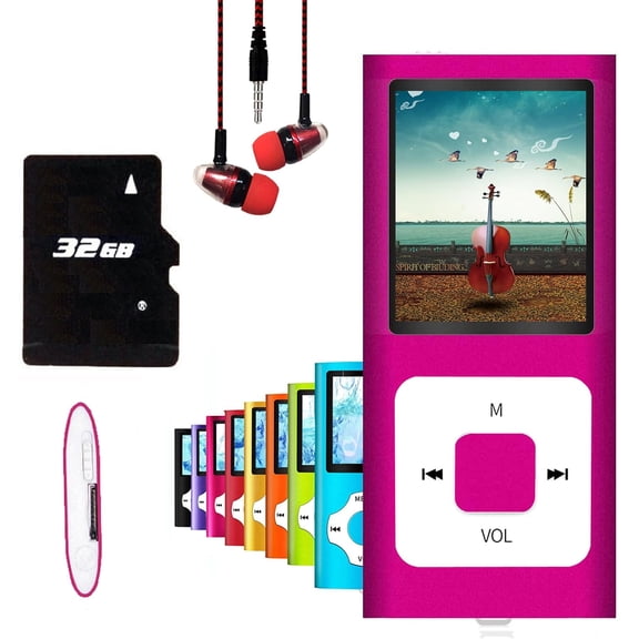 MP3 Player, Hotechs MP3 Music Player with 32GB Memory SD Card Slim Classic Digital LCD 1.82'' Screen MINI USB Port with FM Radio, Voice Record