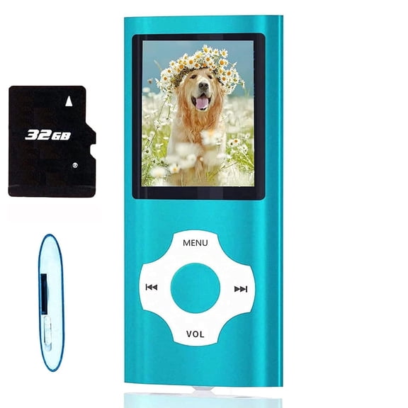 MP3 Player Music Player with 32GB Memory SD Card Slim Classic Digital LCD 1.82'' Screen Mini USB Port with FM Radio, Voice Record