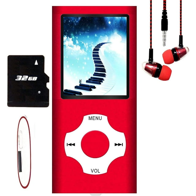 MP3 Player / MP4 Player, MP3 Music Player with 32GB Memory SD Card Slim