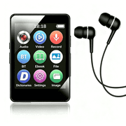 MP3 Player Mini Digital Walkmen,Portable MP4 Bluetooth Stereo Speaker HiFi Music Player,Multifunction Recording Alarm Clock Video Playback Photo Album,Supports up to 128GB for Kids,Running,Walking