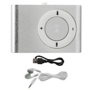 MP3 Player Set, Mini Portable MP3 Music Player Sports BackClip LCD Screen Support MP3 Memory Card with Headphone and USB Cable[Plata]
