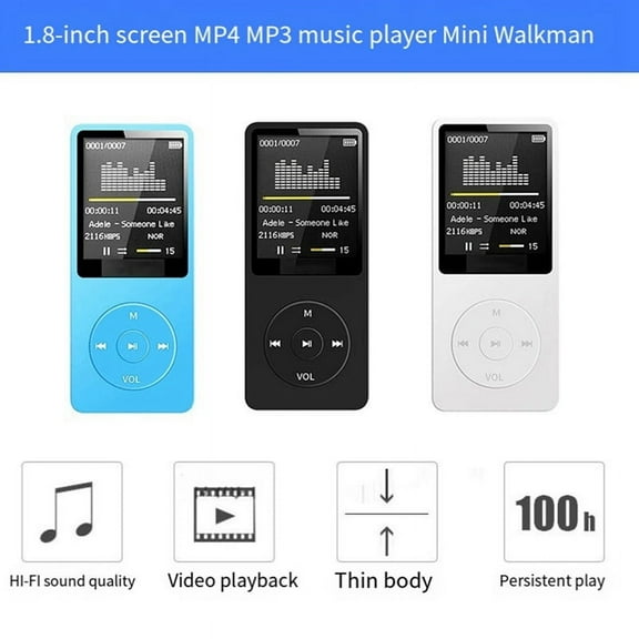 MP3 Player USB Charging Record Digital Display Screen Media Portable Running Walking Music Play Black