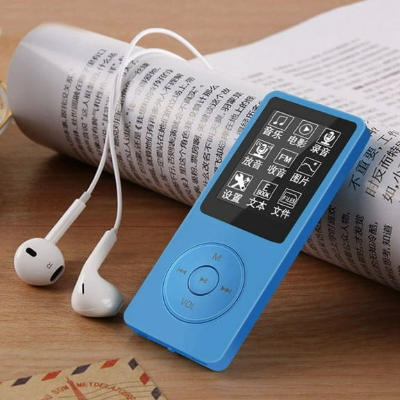 MP3 Player USB Charging Record Digital Display Screen Media Portable Running Walking Music Play Blue