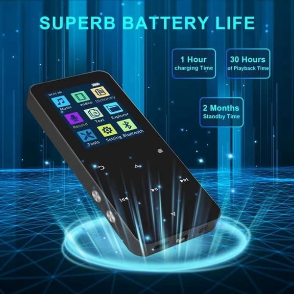 MP3 Player,With Bluetooth 5.2 Portable High Fidelity Lossless Sound Music Player with 128GB Card/Speaker/E-Book Reading