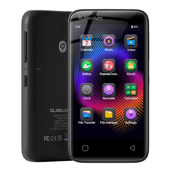 160GB MP3 Player with 4-Inch Screen, Bluetooth & WiFi, Parental Controls, Streaming & Offline Music, Black