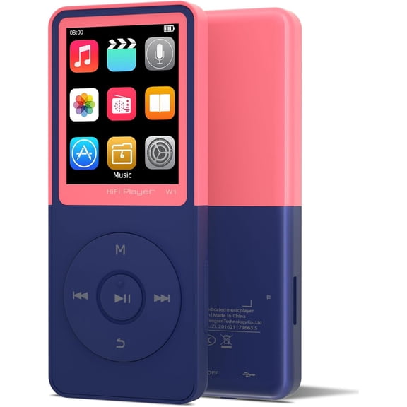 MP3 Player with uetooth Portae uetooth Mp3 Music Player,EQ,Breakpoint Play,Shuffle/Repeat,Music by Artist/Album/Style,FM Radio,Recorder,E-Book,SD Card Slot (Pink,32GB)