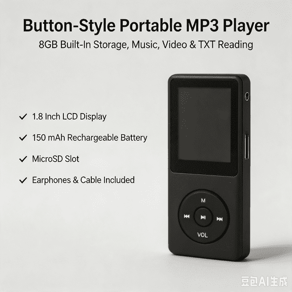 MP3 Player with 8GB Memory,Playback Music Player,Lossless Sound With Earphones,USB Cable Port Walking Running Outdoor Sport