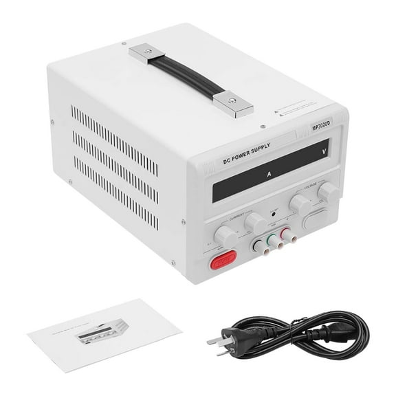 MP3020D AC110V 0-30V 0-20A DC Power Supply Regulated Variable, Adjustable PWM Switching Regulated Lab Power Supply, for DC Motor, DVD, Audio, Resistor, Capacitor, Protection Functions
