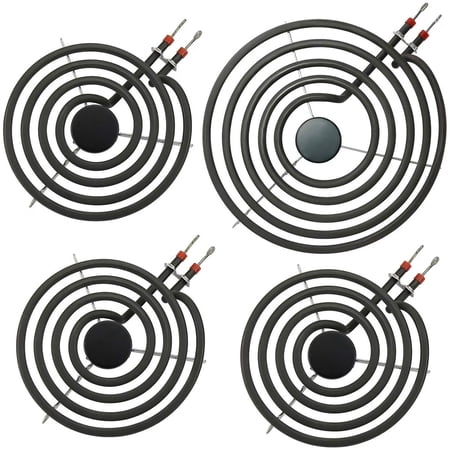 MOTMAX MP31YA Electric Range Burner Element Unit Set, Burner Element Replacement for Kenmore Whirlpool Range Stove (3Pcs MP15YA 6" & 1Pcs MP21YA 8")