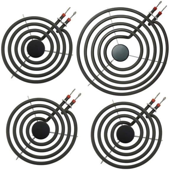 MOTMAX MP31YA Electric Range Burner Element Unit Set, Burner Element Replacement for Kenmore Whirlpool Range Stove (3Pcs MP15YA 6" & 1Pcs MP21YA 8")