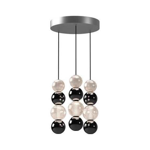 MP321803PN-Kuzco Lighting-Onyx - 28W 3 LED Pendant-15.13 Inches Tall and 14.63 Inches Wide-Polished Nickel Finish
