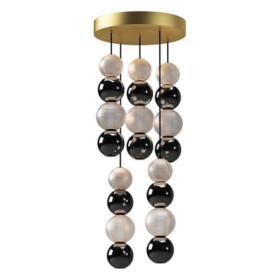 MP321805NB-Kuzco Lighting-Onyx - 45W 5 LED Pendant-15.13 Inches Tall and 14.63 Inches Wide-Natural Brass Finish
