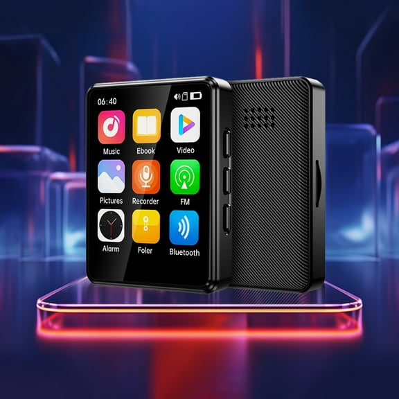 MP4 Player with Bluetooth, Novel Reader, with Speakers, Portable for Students, Outdoor Use, Handheld Audio, Touchscreen, Video Playback, Recording, E-Book Function